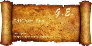 Góber Eta névjegykártya